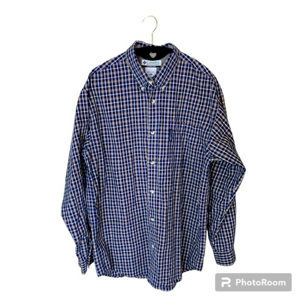Columbia Long Sleeve Plaid Button Up Shirt Vintage 100% Cotton‎ Size Medium